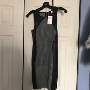H&M NWT grey and black leather dress